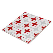 Ornamentaal, modern, Bourgogne, wit, lichtgrijs Tegeltje (Zijkant)