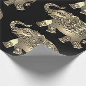 ornamentaal olifantenverpakkingspapier cadeaupapier (Hoek)