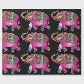 ornamentaal olifantenverpakkingspapier cadeaupapier (Vlak)
