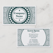 Ornamental 01 - Dark Moss Green on (Eggshell) Visitekaartje (Voorkant / Achterkant)