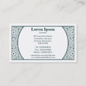 Ornamental 01 - Dark Moss Green on (Eggshell) Visitekaartje (Achterkant)