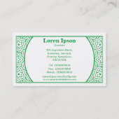 Ornamental 01 - Grass Green on White Visitekaartje (Achterkant)