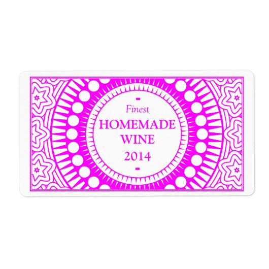 Ornamental 01 - Magenta op wit Etiket (Voorkant)