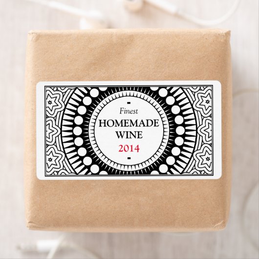 Ornamental 01 - Zwart op wit Etiket (Insitu)