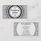 Ornamental 01 - Zwart op Wit (Goud) Visitekaartje (Voorkant / Achterkant)