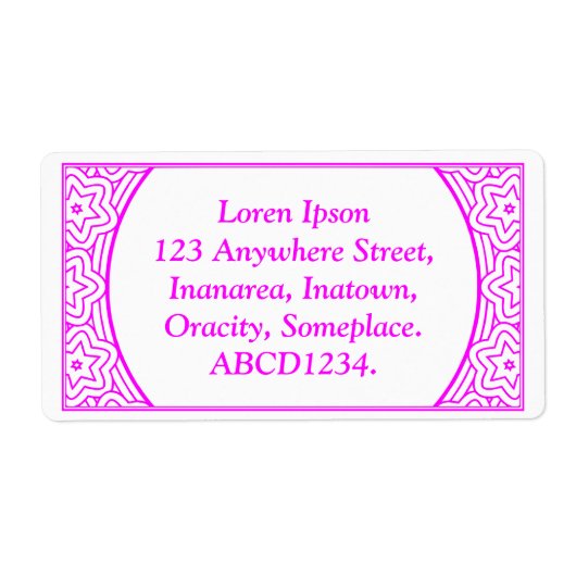 Ornamental 02 - Magenta op wit Etiket (Voorkant)