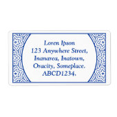 Ornamental 02 - Navy Blue op White Etiket (Voorkant)