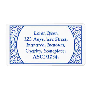 Ornamental 02 - Navy Blue op White Etiket