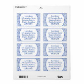 Ornamental 02 - Navy Blue op White Etiket (Full Sheet)