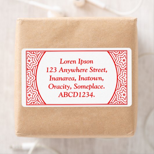 Ornamental 02 - Rood op wit Etiket (Insitu)