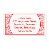 Ornamental 02 - Rood op wit Etiket (Voorkant)