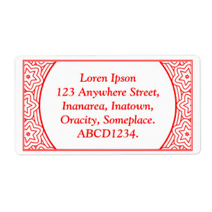 Ornamental 02 - Rood op wit Etiket