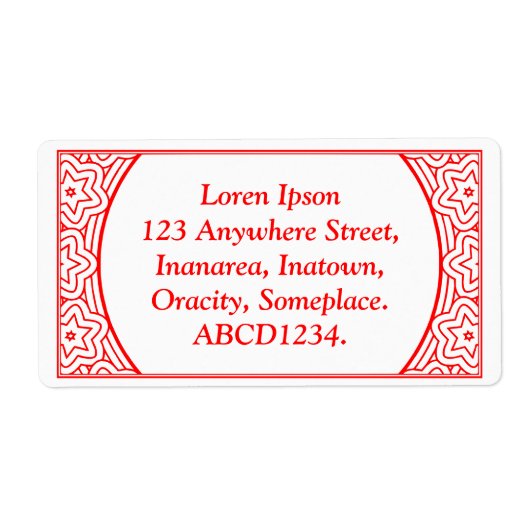 Ornamental 02 - Rood op wit Etiket (Voorkant)