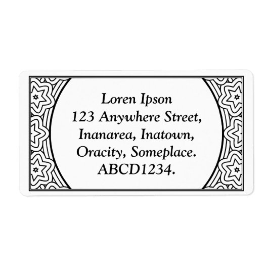 Ornamental 02 - Zwart op wit Etiket (Voorkant)