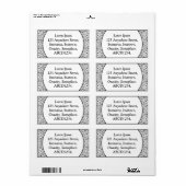 Ornamental 02 - Zwart op wit Etiket (Full Sheet)