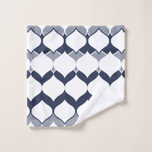 Ornamental, abstract, elegant patroon, blauw, wit bad handdoek (Wasdoekje)