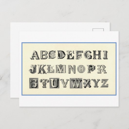  Ornamental Alphabet Briefkaart (Voorkant / Achterkant)