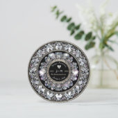 Ornamental Aniversary Diamond Monogram Kaart (Staand voorkant)