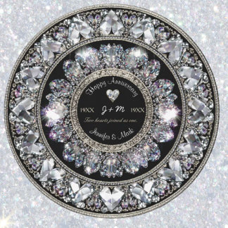 Ornamental Aniversary Diamond Monogram Kaart