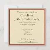 Ornamental Baroque Party Invitation Kaart (Achterkant)