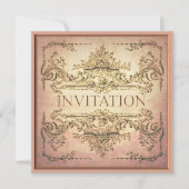 Ornamental Baroque Party Invitation Kaart (Voorkant)