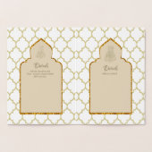 Ornamental Bilingual WALIMA Nikah Muslim Wedding Folie Kaarten (Binnen)