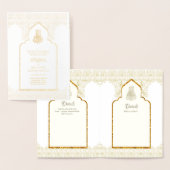 Ornamental Bilingual WALIMA Nikah Muslim Wedding Folie Kaarten (Display)