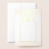 Ornamental Bilingual WALIMA Nikah Muslim Wedding Folie Kaarten (Met envelop)