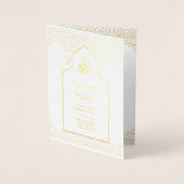 Ornamental Bilingual WALIMA Nikah Muslim Wedding Folie Kaarten (Voorkant)