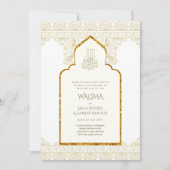 Ornamental Bilingual WALIMA Nikah Muslim Wedding Kaart (Voorkant)
