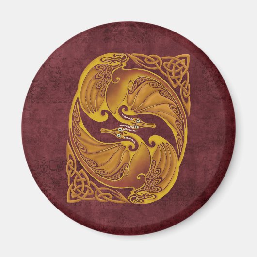 Ornamental Celtic Dragons Magneet (Voorkant)
