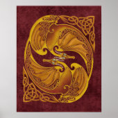 Ornamental Celtic Dragons Poster (Voorkant)
