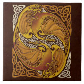 Ornamental Celtic Dragons Tegeltje (Voorkant)