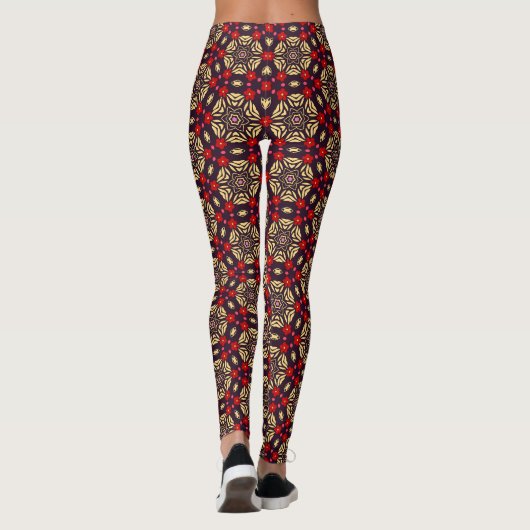 Ornamental Cherry Blossom Pattern Leggings (Achterkant)