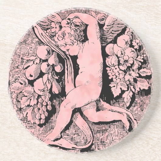 Ornamental Cherub Zandsteen Onderzetter (Voorkant)