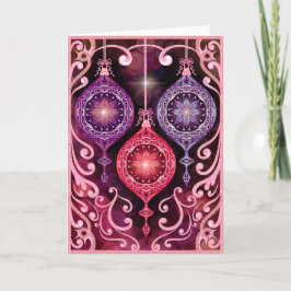 Ornamental Christmas - Pink Christmas Card Kaart