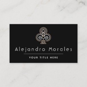 Ornamental Club Casino Night Poker Player Croupier Visitekaartje