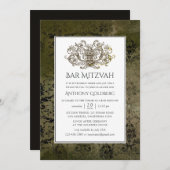 Ornamental Damask Bar Mitzvah Kaart (Voorkant / Achterkant)