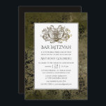 Ornamental  Damask Bar Mitzvah Kaart<br><div class="desc">De drukke de bar mitzvah van de grunge demask uitnodiging die aan uw gebeurtenisspecificaties kan worden aangepast.</div>