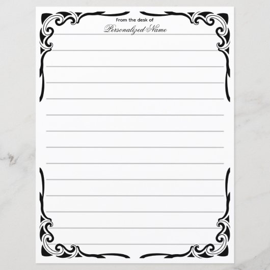 Ornamental Dance Lined Paper sheet (Voorkant)