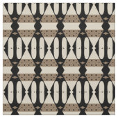 Ornamental Elegant Black & Beige Geometric Pattern Stof (Swatch)