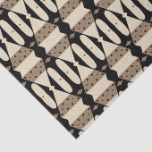 Ornamental Elegant Black & Beige Geometric Pattern Tissuepapier (Detail)