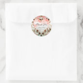Ornamental Elegant Floral Heart Favor Ronde Sticker (Tas)