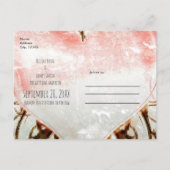 Ornamental Elegant Floral  Heart Party Aankondigingskaart (Achterkant)