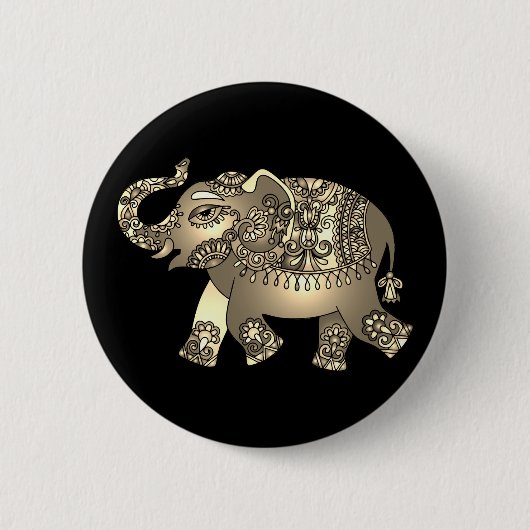 ornamental elephant knop ronde button 5,7 cm (Voorkant)