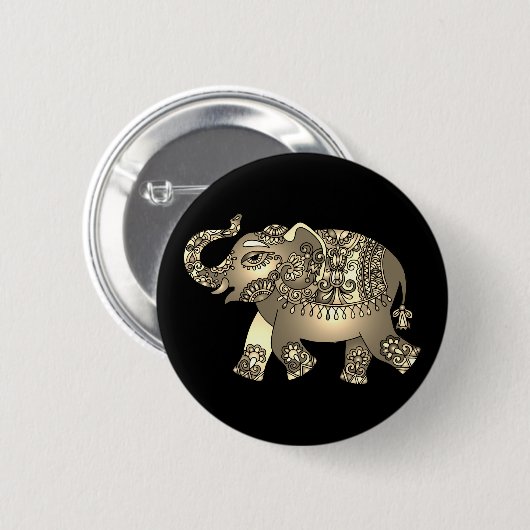 ornamental elephant knop ronde button 5,7 cm (Voorkant /achterkant)