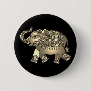 ornamental elephant knop ronde button 5,7 cm