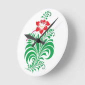 Ornamental Floral Flower Design – Elegant Ronde Klok (Hoek)