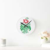 Ornamental Floral Flower Design – Elegant Ronde Klok (Huis)