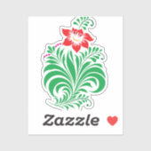 Ornamental Floral Flower Design – Elegant Sticker (Vel)
